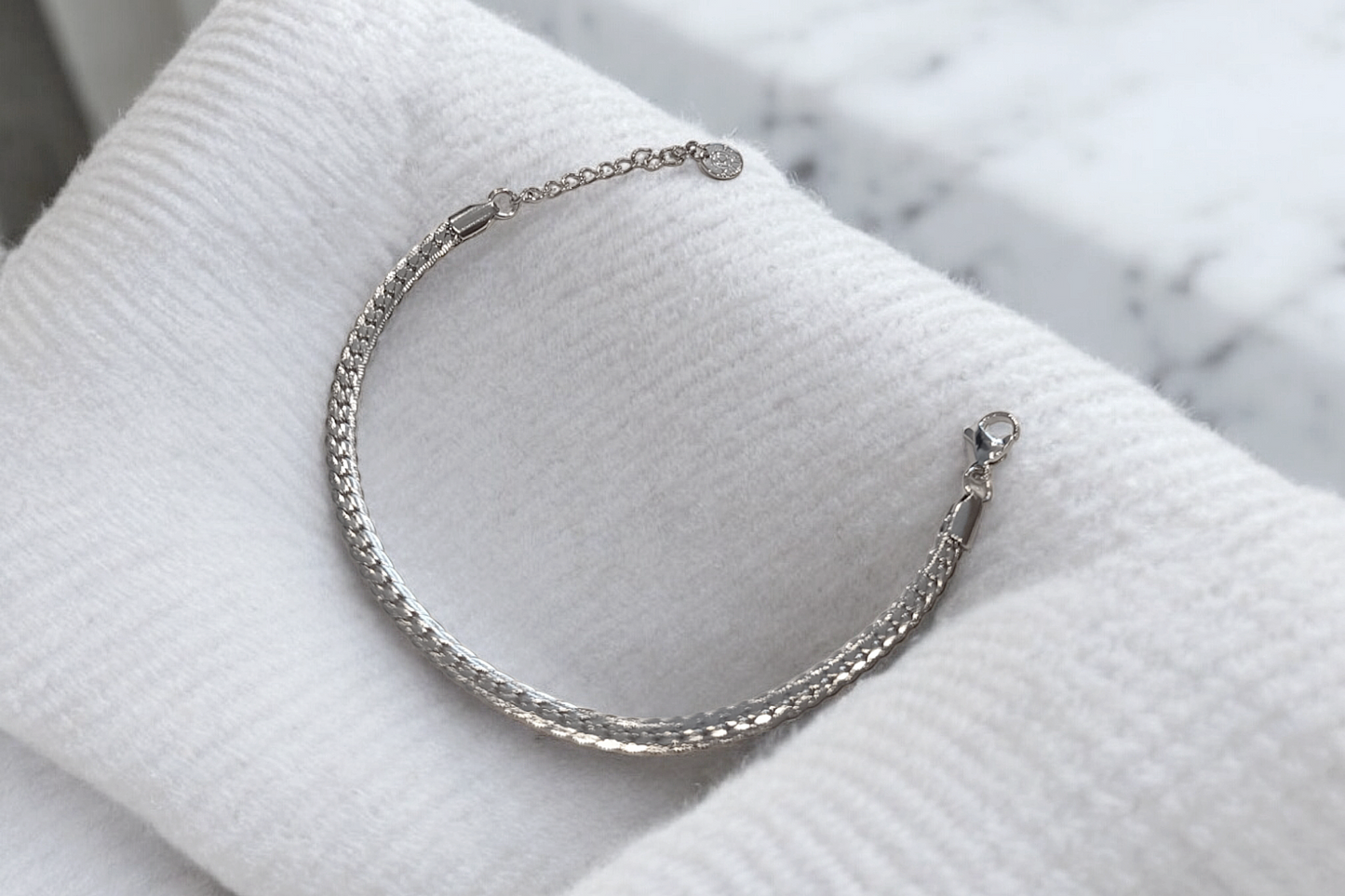 Bracelet maille argenté