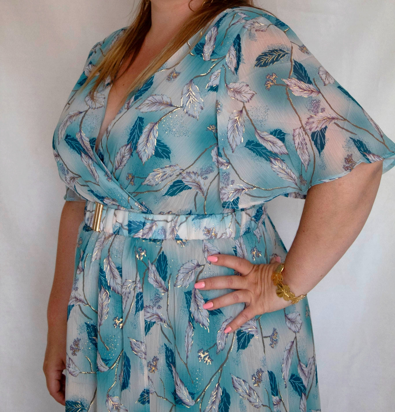 Robe longue ''plumes''